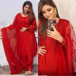 Red Angel Embroidered Party Dress Collection - Image 2