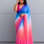 Multi-Color Ombre Shaded Saree (With Blouse Piece)