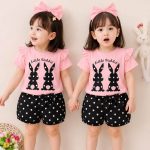 Girls Printed T-Shirt & Short Set Collection - Image 4