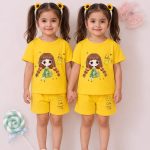Girls Printed T-Shirt & Short Set Collection - Image 5