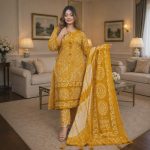 Premium Cotton Three Piece with Tassel Dupatta for Women - Image 4