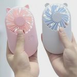Slim Flat Pocket Mini Handheld Fan with Mobile Stand - Image 3