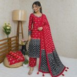 Premium Cotton Three Piece with Tassel Dupatta for Women (Copy) - Image 4