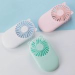Slim Flat Pocket Mini Handheld Fan with Mobile Stand - Image 2