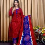 Premium Cotton Three Piece with Tassel Dupatta for Women