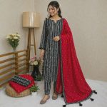 Premium Cotton Three Piece with Tassel Dupatta for Women (Copy)