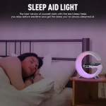 G-Shape RGB Ambient Light Lamp with Wireless Charger, Bluetooth Speaker & Alarm Clock - Image 5