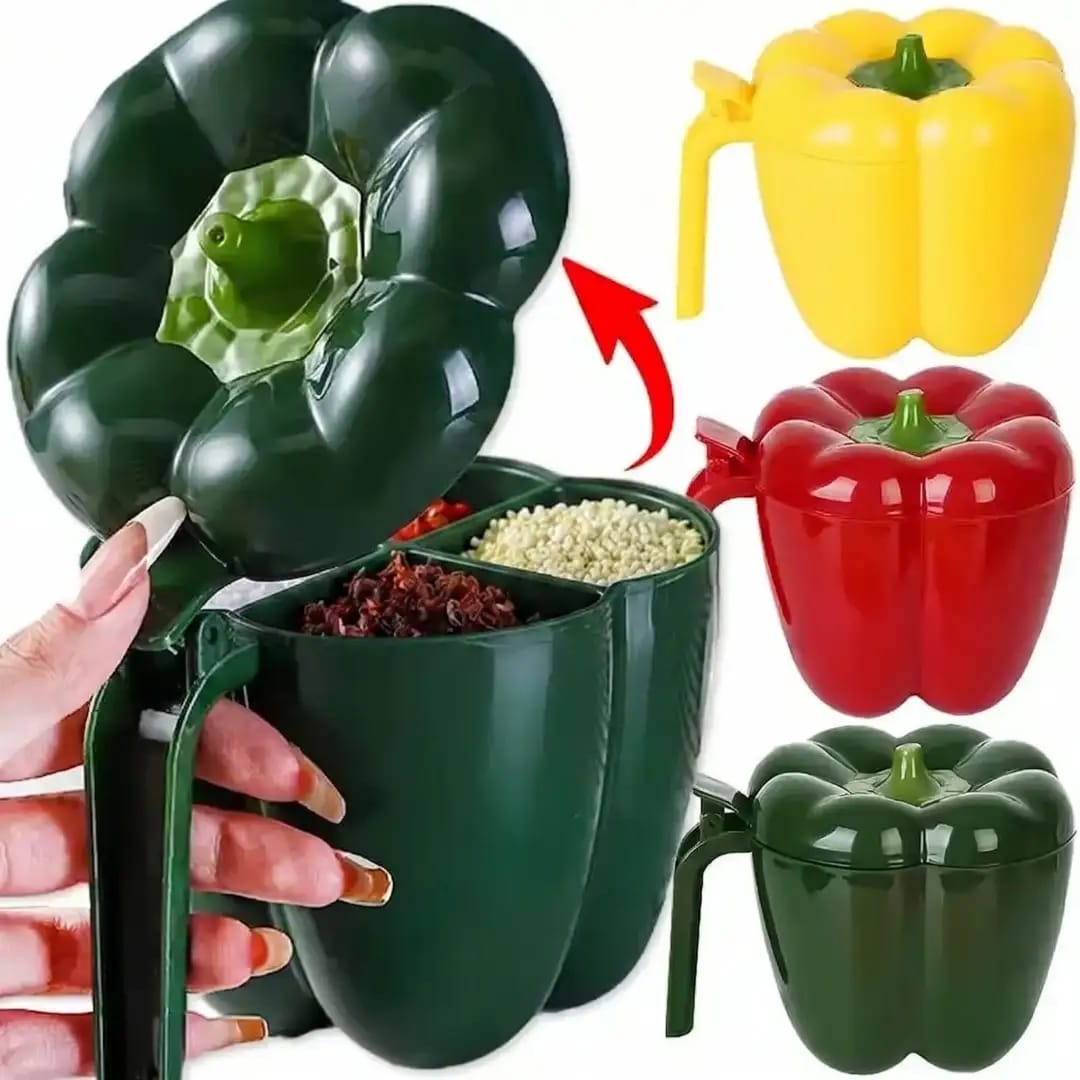 IMG-20260713-WA0333 ক্যাপসিকাম শেপ স্পাইস বক্স - Capsicum Shape Spice Box & Masala Organizer - Image 1