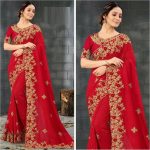 Exclusive Soft Weightless Georgette Embroidery Sharee with Blouse Piece.