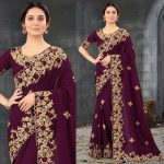 Exclusive Soft Weightless Georgette Embroidery Sharee with Blouse Piece - Image 2