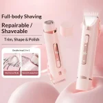 2-in-1 Double Headed Rechargeable Electric Epilator & Body Hair Trimmer with Digital Display - Image 2