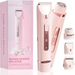 2-in-1 Double Headed Rechargeable Electric Epilator & Body Hair Trimmer with Digital Display