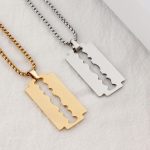 Trendy Stainless Steel Razor Blade Pendant Chain for Men & Women - Image 3