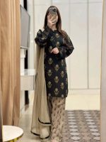 Digital Printed 3 Piece Collection with Delicate Lace Work - Image 3
