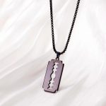 Trendy Stainless Steel Razor Blade Pendant Chain for Men & Women - Image 2