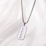 Trendy Stainless Steel Razor Blade Pendant Chain for Men & Women - Image 5