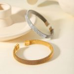 Trendy Stainless Steel Magnetic Cuff Bracelet for Men & Women - Image 5