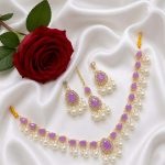 Gorgeous Sea Green Kundan & Pearl Jewelry Set with Earrings
