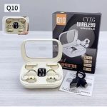 Model Q10 4-in-1 Mirror Display Wireless Earbuds with 60 Hours Battery Backup