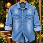 Premium Trendy Denim Shirt - Image 3