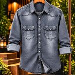 Premium Trendy Denim Shirt - Image 5