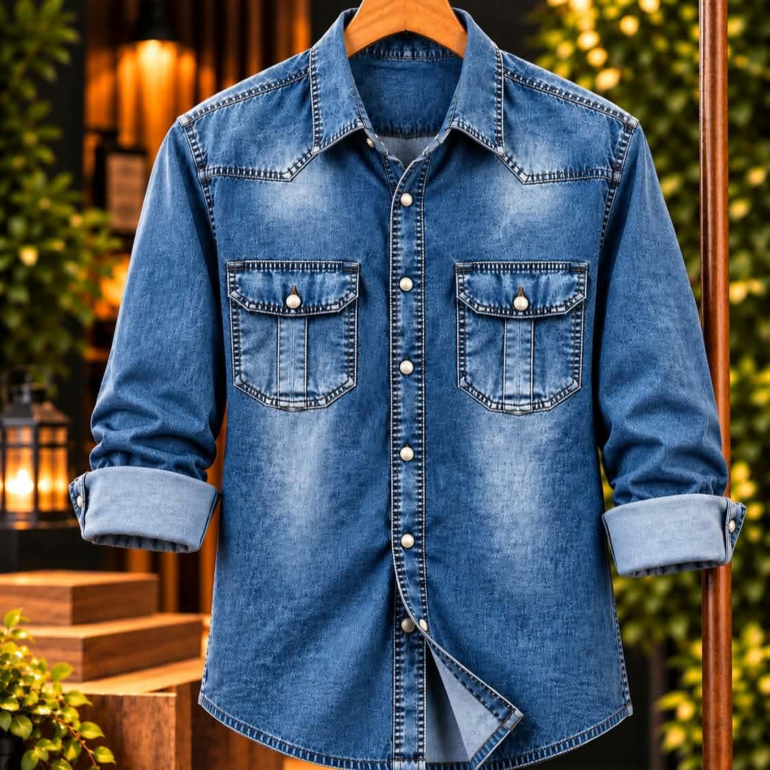 received_4501354680119611 Premium Trendy Denim Shirt - Image 1